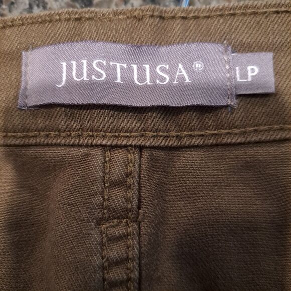 Just USA Henderson Dark Olive Cargo Skirt Cotton Spandex Los Angeles Sz LP, NWT - Picture 3 of 8